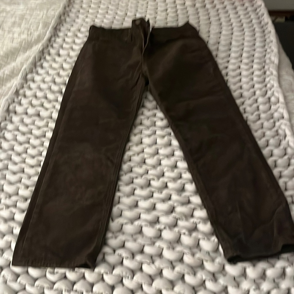 Gap chocolate brown vintage slim high rise corduroy pants size 8 petite worn 2x